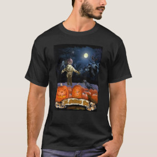 Spuk Pumpkin-Patch und böser Skeletter auf Hallow T-Shirt