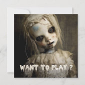 Spuk Puppe Einladung (Vorderseite)