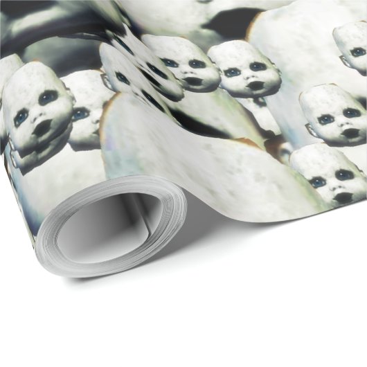 Spuk Puppenkopfpapier Geschenkpapier (Rolleneckpunkt)