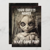 Spuk Puppenkrebs Erwachsene Halloween-Party Einladung (Vorne/Hinten)