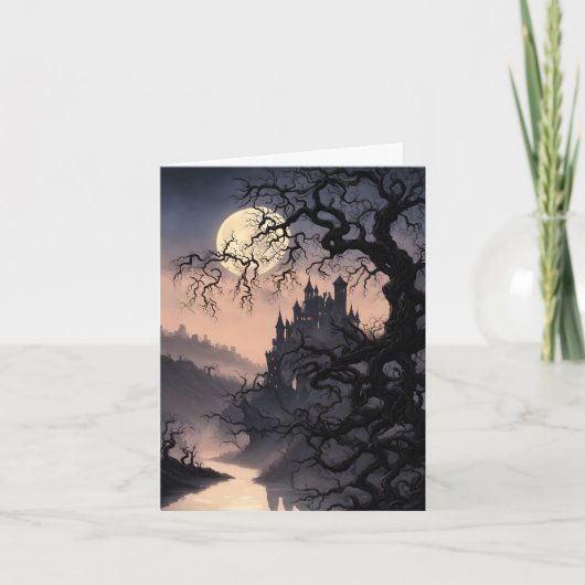 Spuk Realm Halloween Feiertagskarte (Vorderseite)