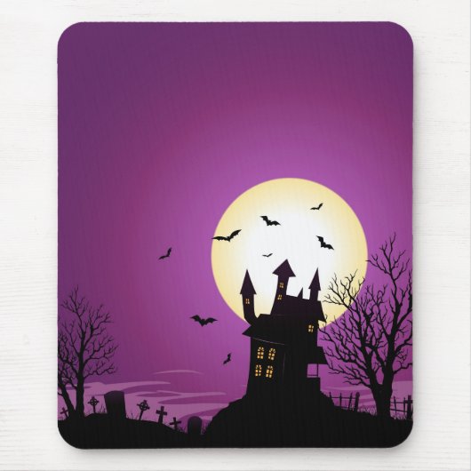 Spuk Schloss Cartoon-Halloweens Mousepad (Vorne)