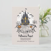 Spuk Schloss Einladung (Stehend Vorderseite)