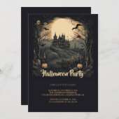 Spuk Schloss Halloween Einladung (Vorne/Hinten)