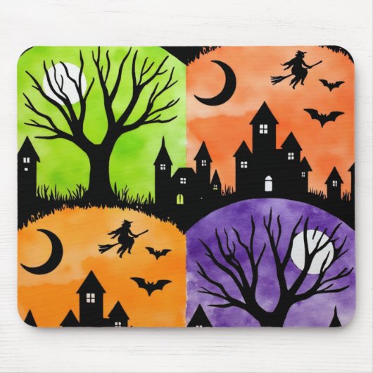 Spuk Schloss Halloween Muster Mousepad (Vorne)