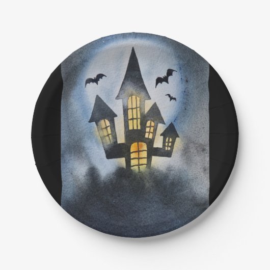 Spuk Schloss Halloween Pappteller (Vorderseite)