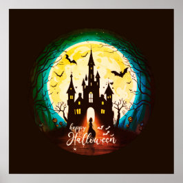 Spuk Schloss Happy Halloween Creepy Poster