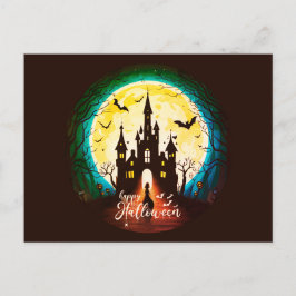 Spuk Schloss Happy Halloween Creepy Postkarte