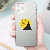 Spuk Schloss mit Mond und Fledermäusen Aufkleber (Telefon)