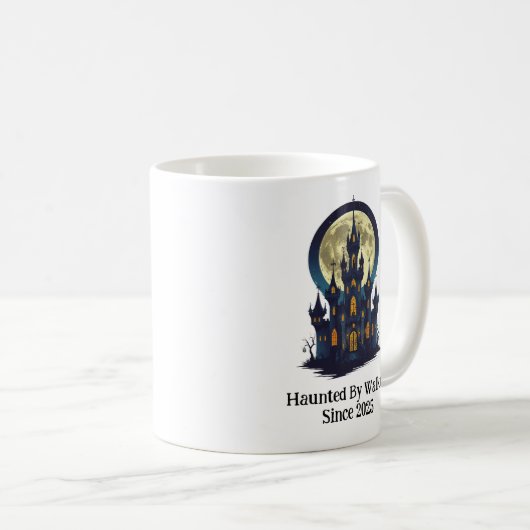 Spuk Schloss mit Vollmond, Halloween Kaffeetasse (VorderseiteRechts)