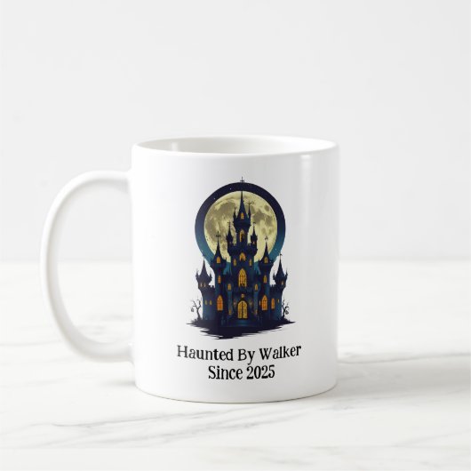 Spuk Schloss mit Vollmond, Halloween Kaffeetasse (Links)