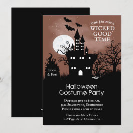 Spuk Schloss Spooky Night Sky Halloween Einladunge