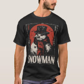 Spuk Schneemann mit Rotem Skarf | Dark Winter T-Shirt (Vorderseite)