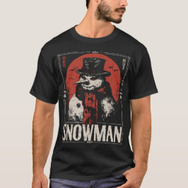 Spuk Schneemann mit Rotem Skarf | Dark Winter T-Shirt