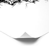 Spuk Schwarz-Weiß-Halloween Poster (Ecke)