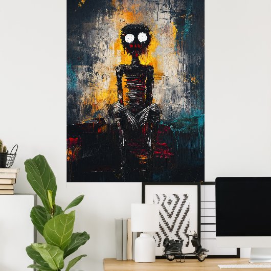 Spuk Schweigen - Abstrakte Abbildung Poster (Heimbüro)