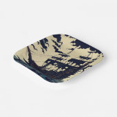 Spuk Segelschiff Woodblock 1 Pappteller (Gewinkelt)