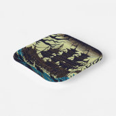 Spuk Segelschiff Woodblock 3 Pappteller (Gewinkelt)