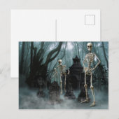 Spuk Skelette Einladung Postkarte (Vorne/Hinten)