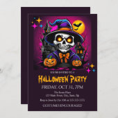 Spuk Skelettkostüm-Halloween-Party Einladung (Vorne/Hinten)
