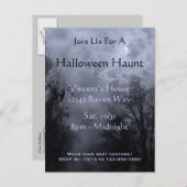 Spuk Sky Blue Mist Halloween-Party Postcard Einladungspostkarte (Vorne/Hinten)