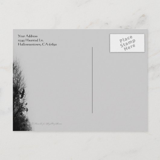 Spuk Sky Blue Mist Halloween-Party Postcard Einladungspostkarte (Rückseite)