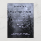 Spuk Sky Blue Mist Halloween-Party Postcard Einladungspostkarte (Vorderseite)