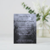 Spuk Sky Blue Mist Halloween-Party Postcard Einladungspostkarte (Stehend Vorderseite)