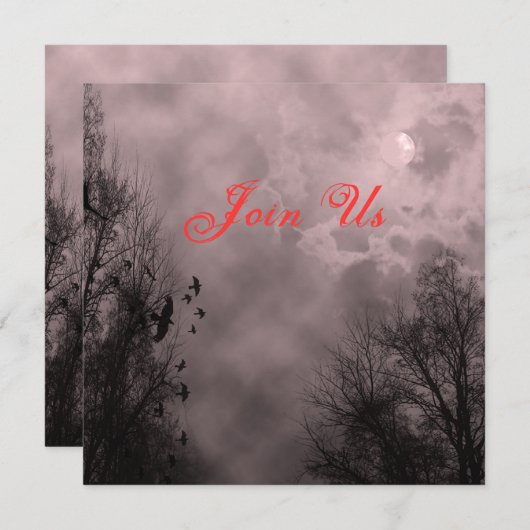 Spuk Sky Red Mist Custom Halloween Einladung (Vorne/Hinten)