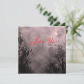 Spuk Sky Red Mist Custom Halloween Einladung (Stehend Vorderseite)