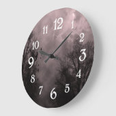 Spuk Sky Red Mist White Nummernuhr Große Wanduhr (Winkel)