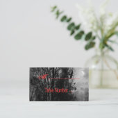 Spuk Sky Schwarz-weiß Red Custom Platzkarte (Stehend Vorderseite)