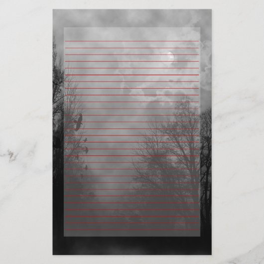 Spuk Sky Stationery Red Lined Briefpapier (Vorderseite)