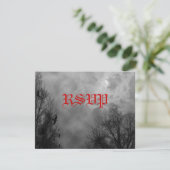 Spuk Sky- und Ravens-RSVP-Karte Einladung (Stehend Vorderseite)