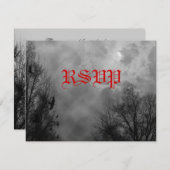 Spuk Sky- und Ravens-RSVP-Karte Einladung (Vorne/Hinten)