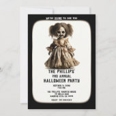 Spuk Spooky Doll Halloween Kostüm Party Einladung (Vorderseite)