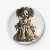 Spuk Spooky Doll Halloween Kostüm Party Pappteller (Vorderseite)