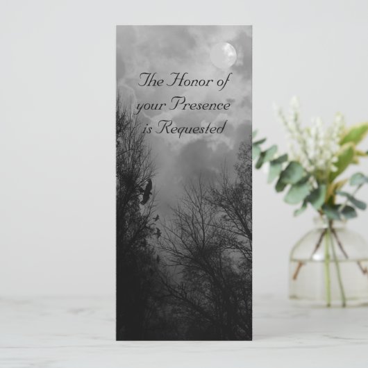 Spuk Straße mit Ravens Custom Wedding Einladung (Stehend Vorderseite)