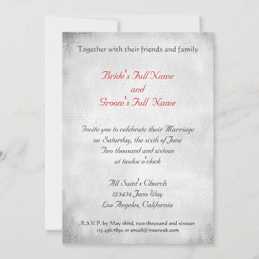 Spuk Straße mit Ravens Wedding Einladung (Rückseite)