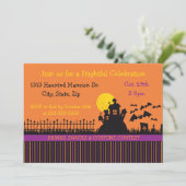 Spuk Streifen Einladung (Stehend Vorderseite)