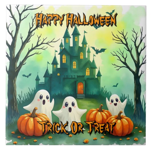 Spuk süße beliebte Halloween-Kollektion Fliese (Vorderseite)