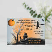 Spuk Szene - 3x5 Halloween-Party laden Einladung (Stehend Vorderseite)