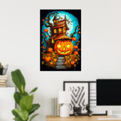 Spuk Treehouse | Frohe Halloween Poster (Heimbüro)