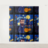 Spuk Van Gogh Scene - Gothic Starry Halloween N Wandteppich (Vorderseite)