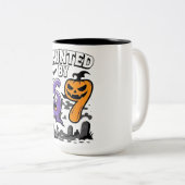 Spuk von 67 - Beängstigend Ghost und Pumpkin Hallo Zweifarbige Tasse (VorderseiteRechts)