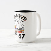 Spuk von 67 - Funny Boo Ghost Pumpkin Halloween Zweifarbige Tasse (VorderseiteRechts)