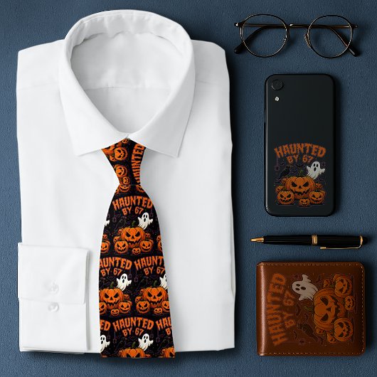 Spuk von 67 Funny Ghost und KürbisHalloween Krawatte