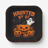 Spuk von 67 Funny Ghost und KürbisHalloween Pappteller (Vorderseite)