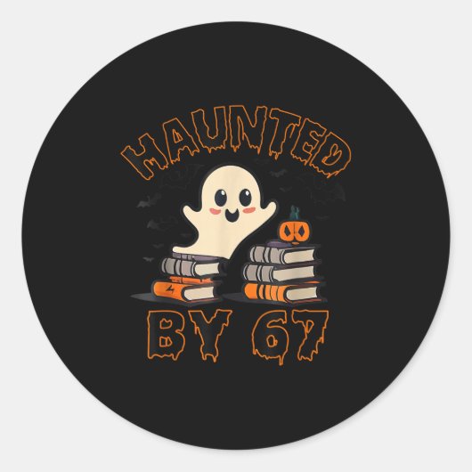 Spuk von 67 Funny Teacher Ghost Pumpkin Hallowee Runder Aufkleber (Vorderseite)