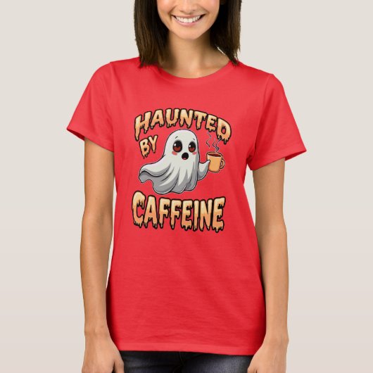 Spuk von Coffein (Halloween-Ghost-Thema) T-Shirt (Vorderseite)